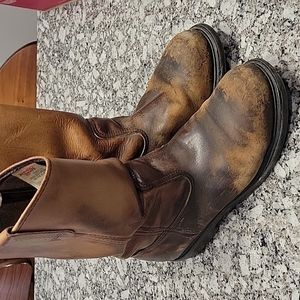 Men's Red Wing Heritage Pecos safety toe brown leather boots Size 10.5